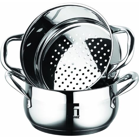 Olla vaporera Bergner 2,2 litros acero inoxidable plateado