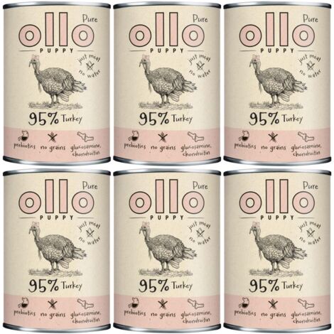 Ollo Puppy Reines Truthahnfutter 6 x 850 g