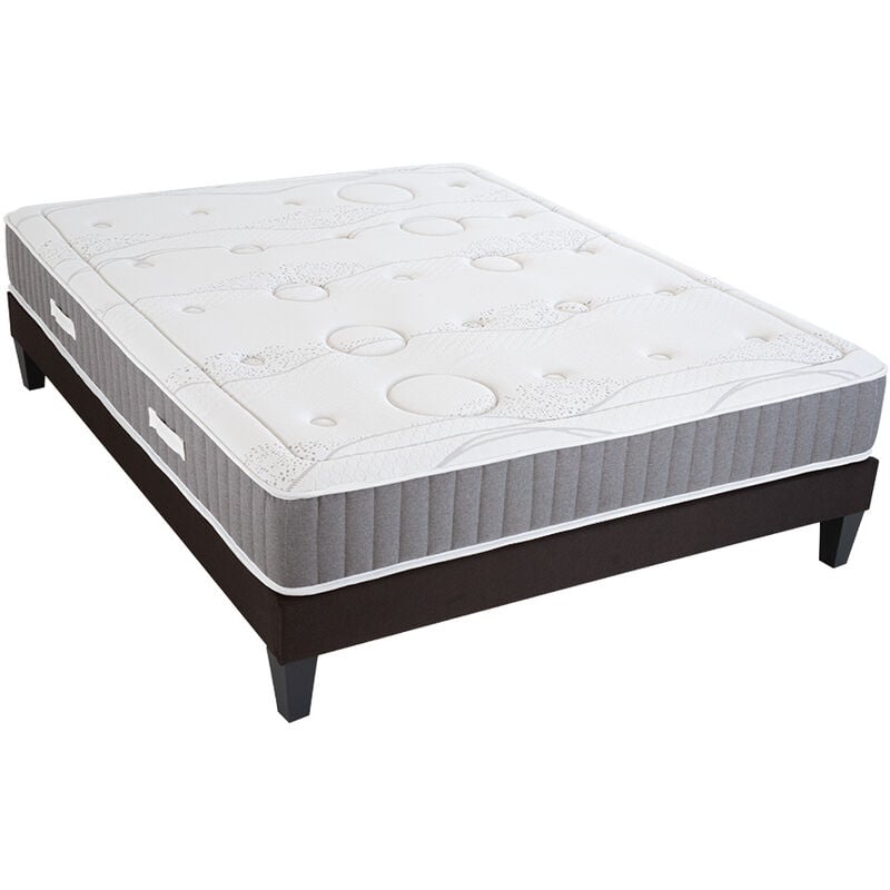 Ensemble intuition 140x190 cm Matelas Mémoire de forme + Sommier Bois - Olympe Literie
