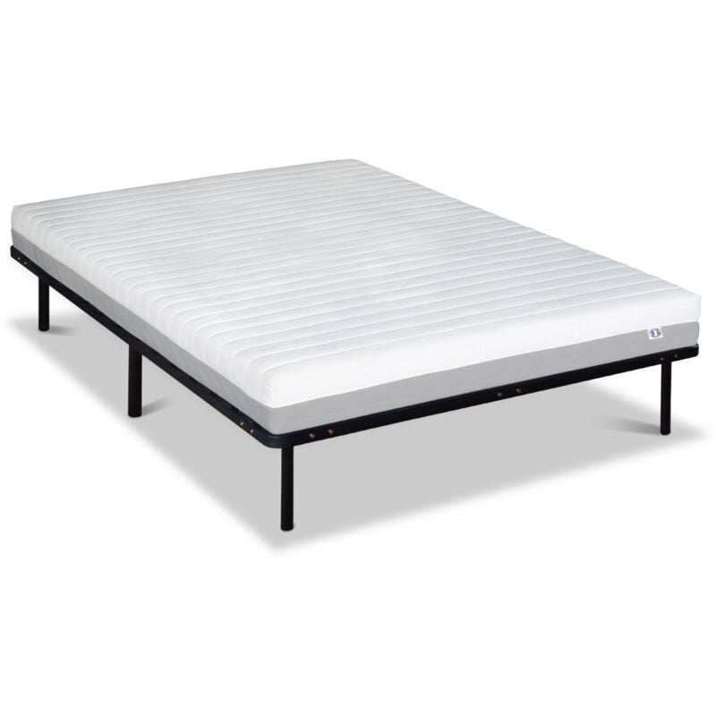 OLYMPE LITERIE Ensemble VENUS 180x200 cm Matelas Mousse Haute Densité + Sommier Métal