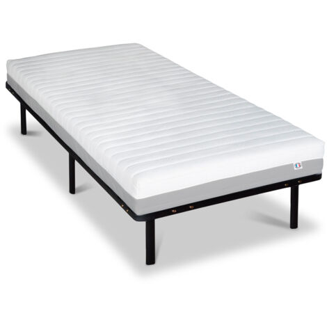 OLYMPE LITERIE  Ensemble VENUS 90x200 cm  Matelas Mousse Haute Densité + Sommier Métal