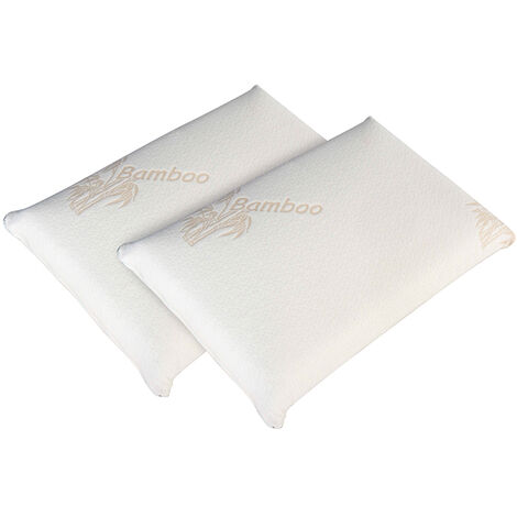 OLYMPE LITERIE  Lot de 2 oreillers 40x60 cm BAMBOO  Mousse avec mémoire de forme