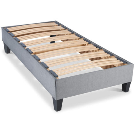 OLYMPE LITERIE  Sommier à lattes en bois ERGOSTAR 90x200 cm  Coloris Gris clair  Livré en kit