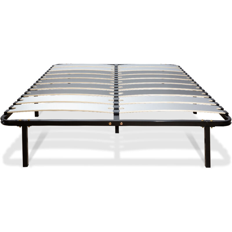 Olympe Literie - Sommier à lattes en métal windsor 140x190 cm Coloris Noir Livré en kit