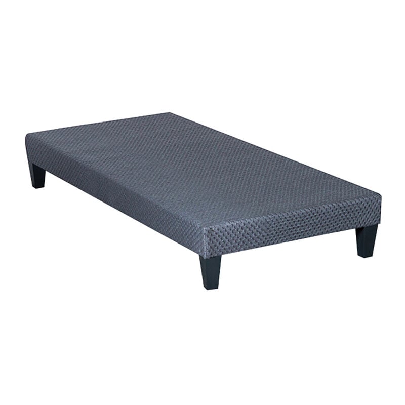 Literie Sommier en bois tapissier kit 90x200 cm Coloris Gris ciment Livré en kit - Olympe