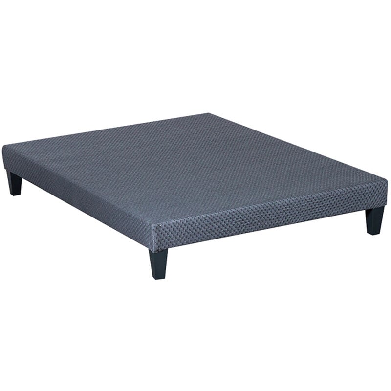 Literie Sommier en bois tapissier kit 140x200 cm Coloris Gris ciment Livré en kit - Olympe