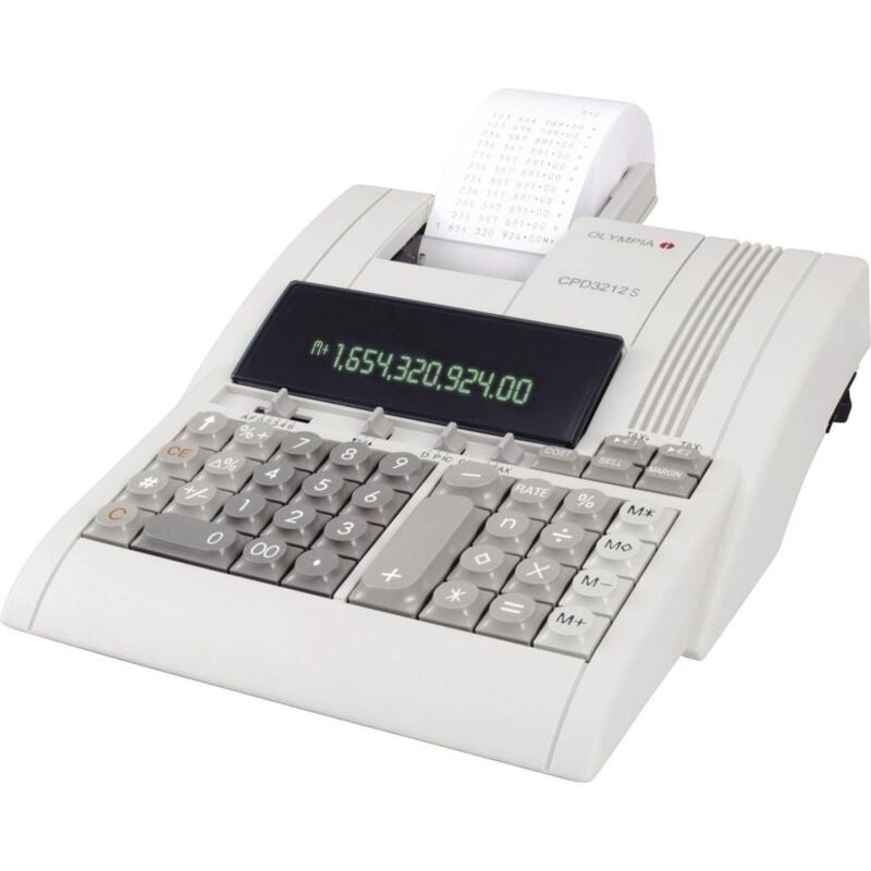 Cpd 3212S Calculatrice imprimante beige Ecran: 12 sur secteur (l x h x p) 210 x 68 x 252 mm - Olympia