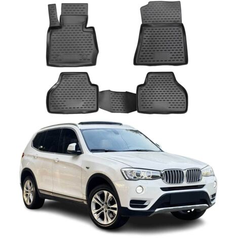 OMAC 3D Tapis de Sol Compatible avec BMW X3 F25 2010-2017 en Caoutchouc Noir