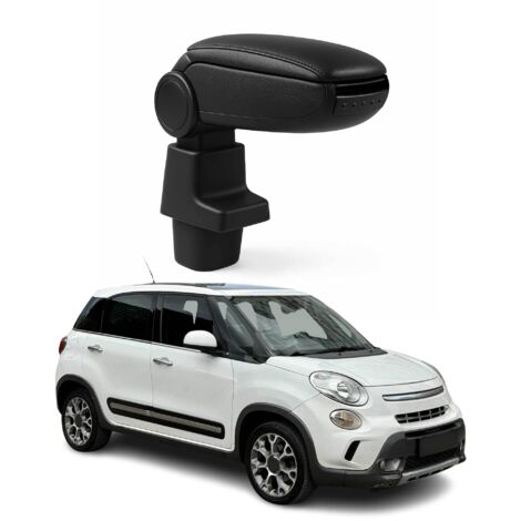 OMAC Accoudoir pour Fiat 500L 2013-2017 - Snap-On - ABS + Simili Cuir - Aucune Perçage ou Installation - Installation Facile Noir