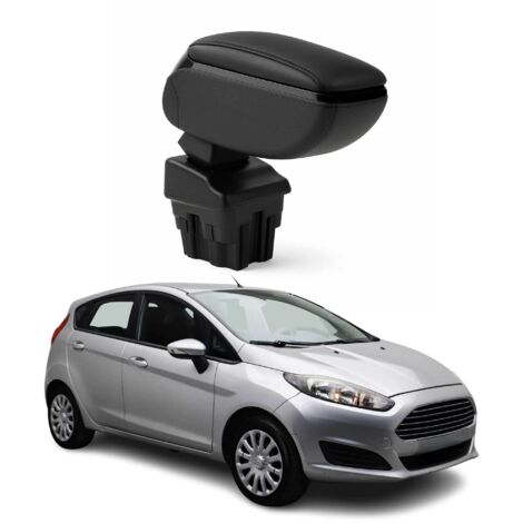 OMAC Accoudoir pour Ford Fiesta 2008-2017 - Snap-On - ABS + Simili Cuir - Aucune Perçage ou Installation - Installation Facile Noir