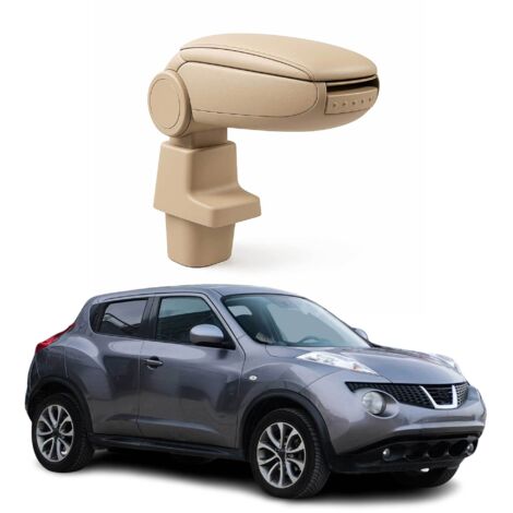 OMAC Accoudoir pour Nissan Juke 2011-2019 - Snap-On - ABS + Simili Cuir - Aucune Perçage ou Installation - Installation Facile Beige