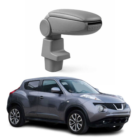 OMAC Accoudoir pour Nissan Juke 2011-2019 - Snap-On - ABS + Simili Cuir - Aucune Perçage ou Installation - Installation Facile Gris