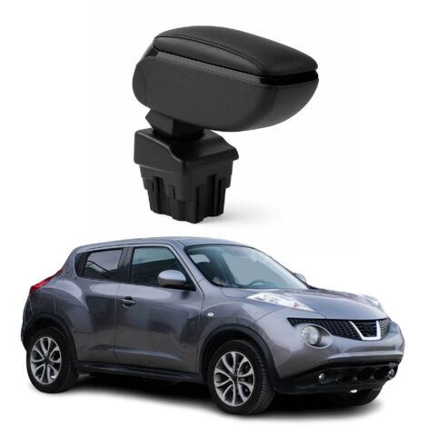 OMAC Accoudoir pour Nissan Juke 2011-2019 - Snap-On - ABS + Simili Cuir - Aucune Perçage ou Installation - Installation Facile Noir
