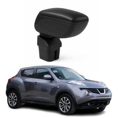OMAC Accoudoir pour Nissan Juke 2011-2019 - Snap-On - ABS + Simili Cuir - Aucune Perçage ou Installation - Installation Facile Noir