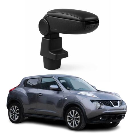 OMAC Accoudoir pour Nissan Juke 2011-2019 - Snap-On - ABS + Simili Cuir - Aucune Perçage ou Installation - Installation Facile Noir