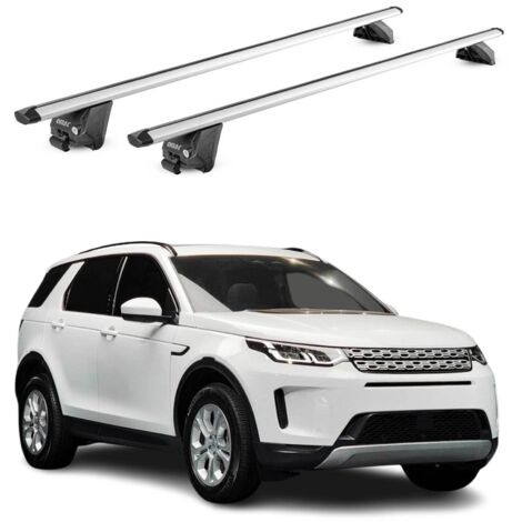 OMAC Barres de toit aluminium certifiées TÜV pour Land Rover Discovery Sport L550 2015-2026 – Pour rails de toit intégrés – Rainure en T – Charge max 100 kg – 2 antivols Argent