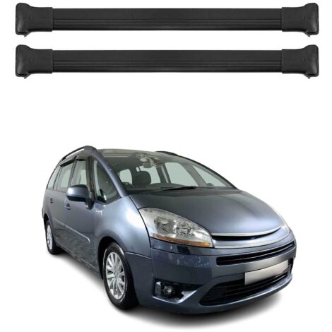 OMAC Barres de toit en aluminium pour Citroën C4 Picasso mk1 2006-2013 – TÜV / DIN 75302:2019 – Charge max 75 kg – 2 barres Noir
