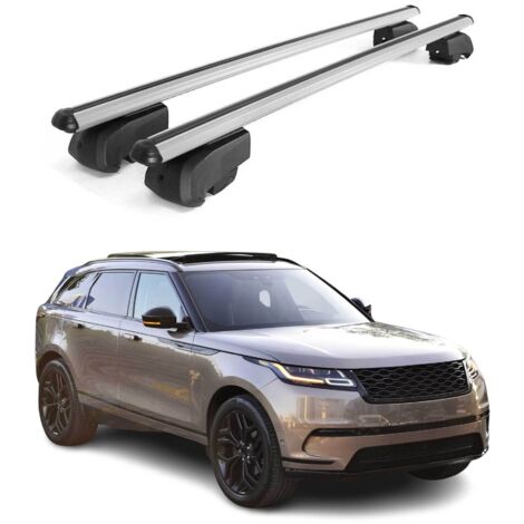 OMAC Barres de toit en aluminium pour Land Rover Range Rover Velar L560 2017-2026 – City Crash – ISO/PAS 11154:2006 – Antivol inclus – Charge max 75 kg – 2 barres Argent