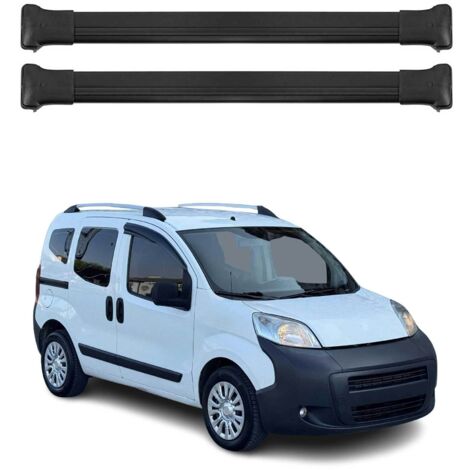 OMAC Barres de toit en aluminium pour Peugeot Bipper 2008-2017 – TÜV / DIN 75302:2019 – Charge max 75 kg – 2 barres Noir