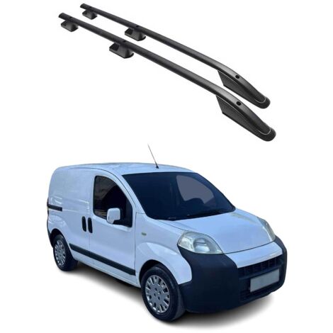 OMAC Barres de Toit longitudinales Compatible avec Peugeot Bipper 2008-2021 Aluminium Noir