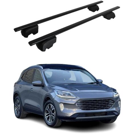 OMAC Barres de toit pour Ford Kuga III 2019-2026 – City Crash tested – ISO PAS 11154:2006 – Antivol inclus – Charge max 75 kg – 2 barres Noir