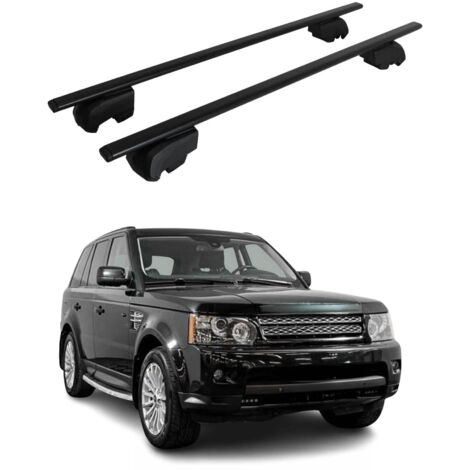 OMAC Barres de toit pour Land Rover Range Rover Sport L320 2006-2013 – City Crash tested – ISO PAS 11154:2006 – Antivol inclus – Charge max 75 kg – 2 barres Noir