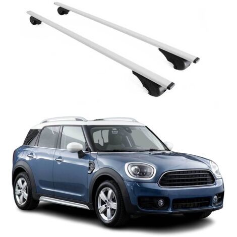 OMAC Barres de toit pour Mini Countryman F60 2017-2023 – TÜV / DIN 75302:2019 – Antivol inclus – Charge max 75 kg – 2 barres Argent