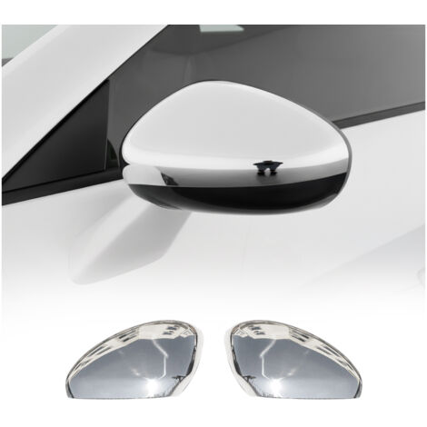 OMAC Coques de Rétroviseurs Compatible avec Citroen C3 mk2 2009-2016 Acier Inoxy Chromé Argent