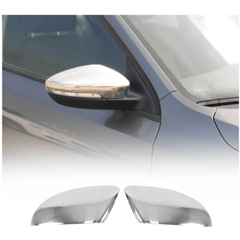 OMAC Coques de Rétroviseurs Compatible avec VW Eos 2010-2015 FL Acier Inoxydable Chromé Argent
