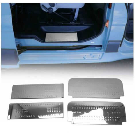 OMAC Couverture de Seuil de porte Compatible avec Renault Trafic II III 2001-2019 inox chromé 4Pcs