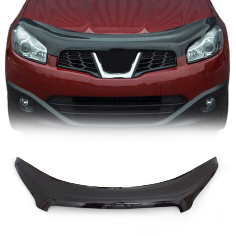 OMAC Déflecteur de Capot Compatible avec Nissan Qashqai +2 2008-2014 en Acrylique Noir