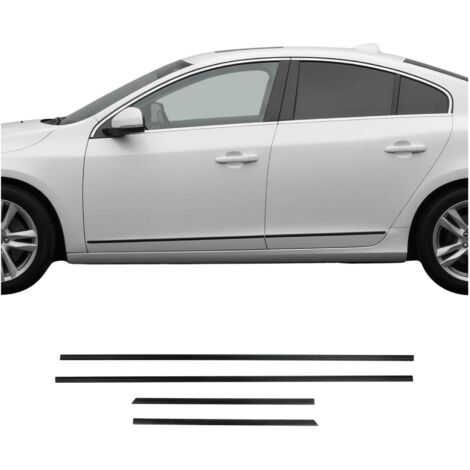 OMAC Garniture Baguette de Porte latérale Compatible avec Volvo S60 S80 S90 Aluminium Noir 4Pcs