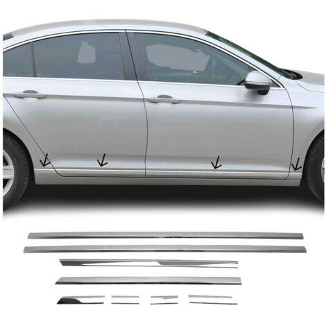 OMAC Garniture Baguette de porte latérale Compatible avec VW Passat B8 Berline 2014-2023 acier inox chromé 8Pcs