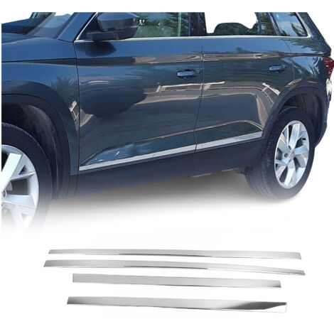 OMAC Garniture Baguette de Porte latérale pour Skoda Kodiaq 2016-2024 Acier INOX 4Pcs