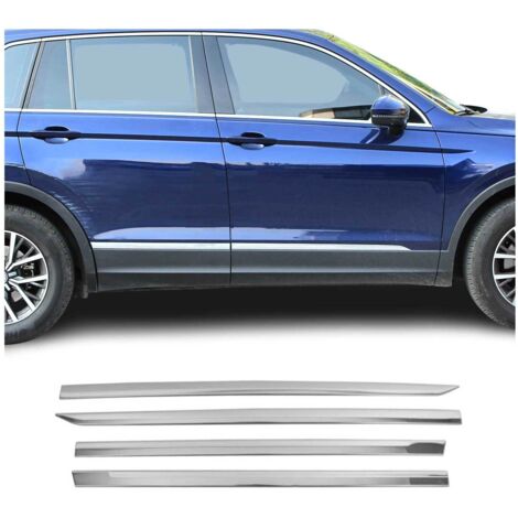 OMAC Garniture Baguette de Porte latérale pour VW Tiguan 2016-2024 en Acier INOX 4Pcs