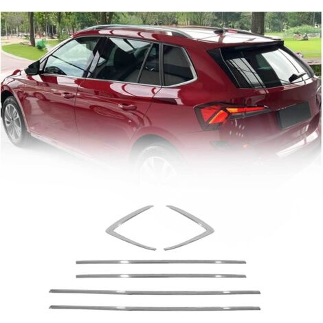 OMAC Garniture de Fenêtre Compatible avec Skoda Kamiq SUV 2019-2026 Acier INOX Brillant 6Pcs