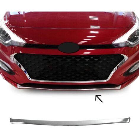 OMAC Garniture Inférieure de Pare-Chocs Avant Compatible avec Hyundai i20 2018 à 2021, Moulure Bande en Acier INOX Chromée
