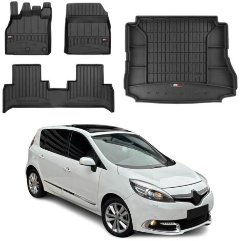 OMAC Kit Tapis de Sol et Coffre pour Renault Scenic 2009-2016 TPE Noir