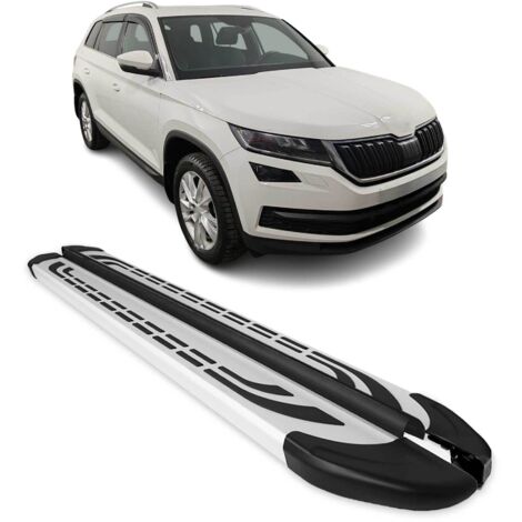 OMAC Marchepieds Latéraux pédale pour Skoda Kodiaq 2017-2023 Aluminium Gris 2Pcs