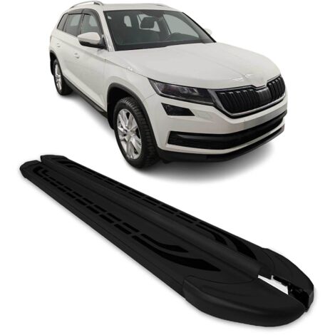 OMAC Marchepieds Latéraux pédale pour Skoda Kodiaq 2017-2023 Aluminium Noir 2Pcs