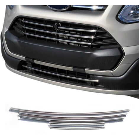 OMAC Moulure de Grille de Calandre Compatible avec Ford Transit Custom 2013-17, Garniture Baguette de Calandre en Acier Inoxydable Argent