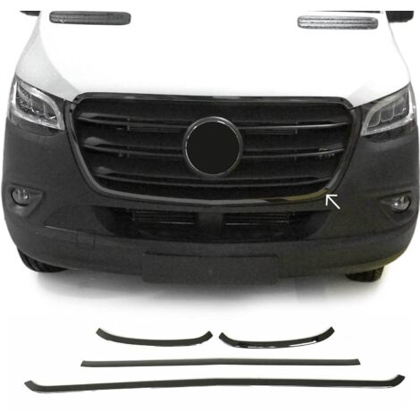 OMAC Moulure de Grille de Calandre Compatible avec Mercedes Sprinter Van 2018 à 2022, Garniture Baguette de Calandre en Acier Inoxydable Argent Foncé