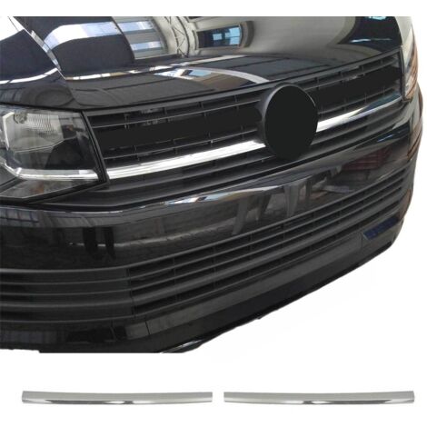 OMAC Moulure de Grille de Calandre Compatible avec VW T6 Caravelle Multivan 2015 à 2022, Garniture Baguette de Calandre en Acier Inoxydable Argent