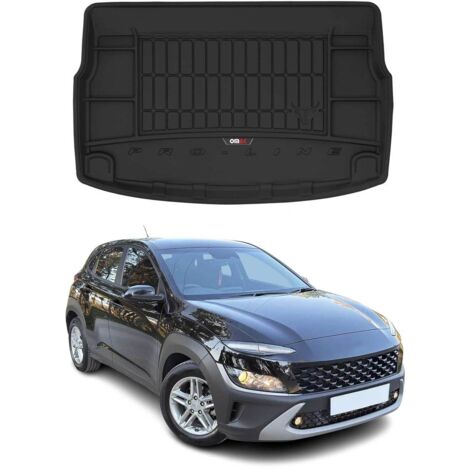 OMAC Tapis de Coffre 3D TPE Premium Compatible avec Hyundai Kona 2017-2018 - Bac de Protection de Coffre Intérieur antidérapant Revêtement de Coffre Bords Hauts pour Voiture Noir
