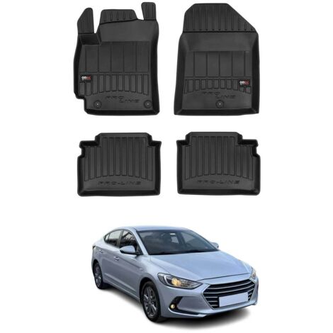 OMAC Tapis de Sol Caoutchouc Compatible avec Hyundai Elantra Berline 2016-2020 Noir Premium