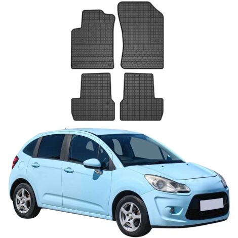 OMAC Tapis de Sol Compatible avec Citroen C3 2009-2016 Caoutchouc Noir