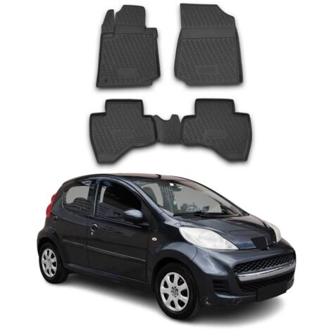 OMAC Tapis de Sol Compatible avec Peugeot 107 2005-2014 en Caoutchouc Noir
