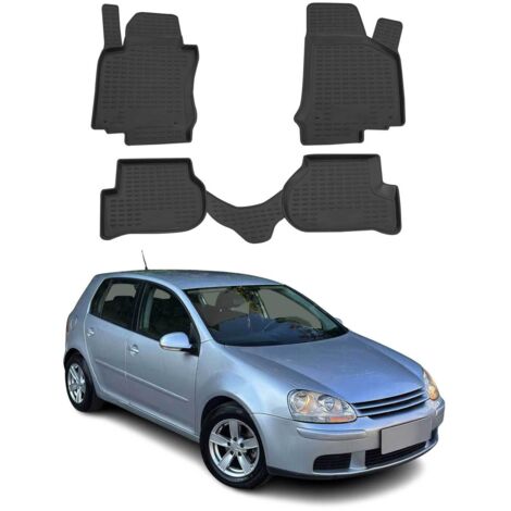 OMAC Tapis de Sol Compatible avec Volkswagen Golf 5 2004-2009 sur Mesure en Caoutchouc Noir