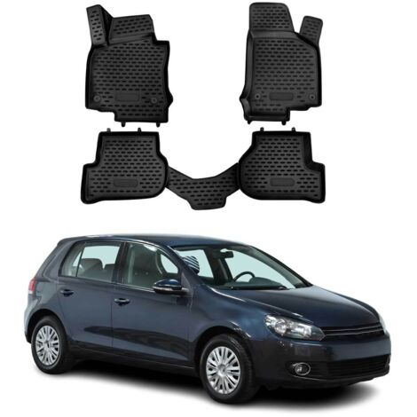 OMAC Tapis de Sol Compatible avec Volkswagen Golf 6 2009-2013 sur Mesure en Caoutchouc Noir