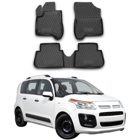 OMAC Tapis de Sol pour Citroen C3 Picasso 2009-2016 en Caoutchouc Noir